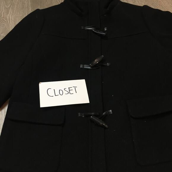 Talbots Petites Fabric made In Italy Black Toggle Peacoat Size 6P Wool Blend - Picture 10 of 10